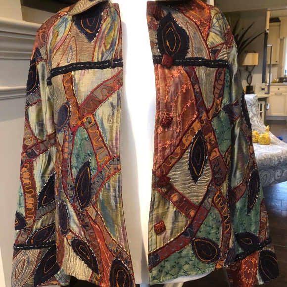 Anage Vintage Multicolored Patchwork Jacket Size Small Long Sleeve - Picture 5 of 11